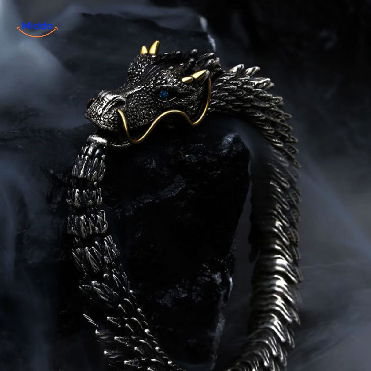 Schakelarmband in drakenvorm met haaksluiting