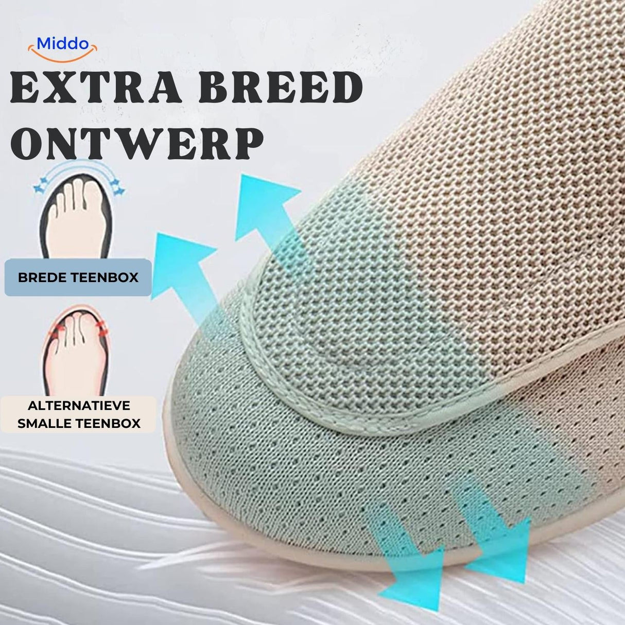Verstelbare comfortschoenen met extra brede teenbox