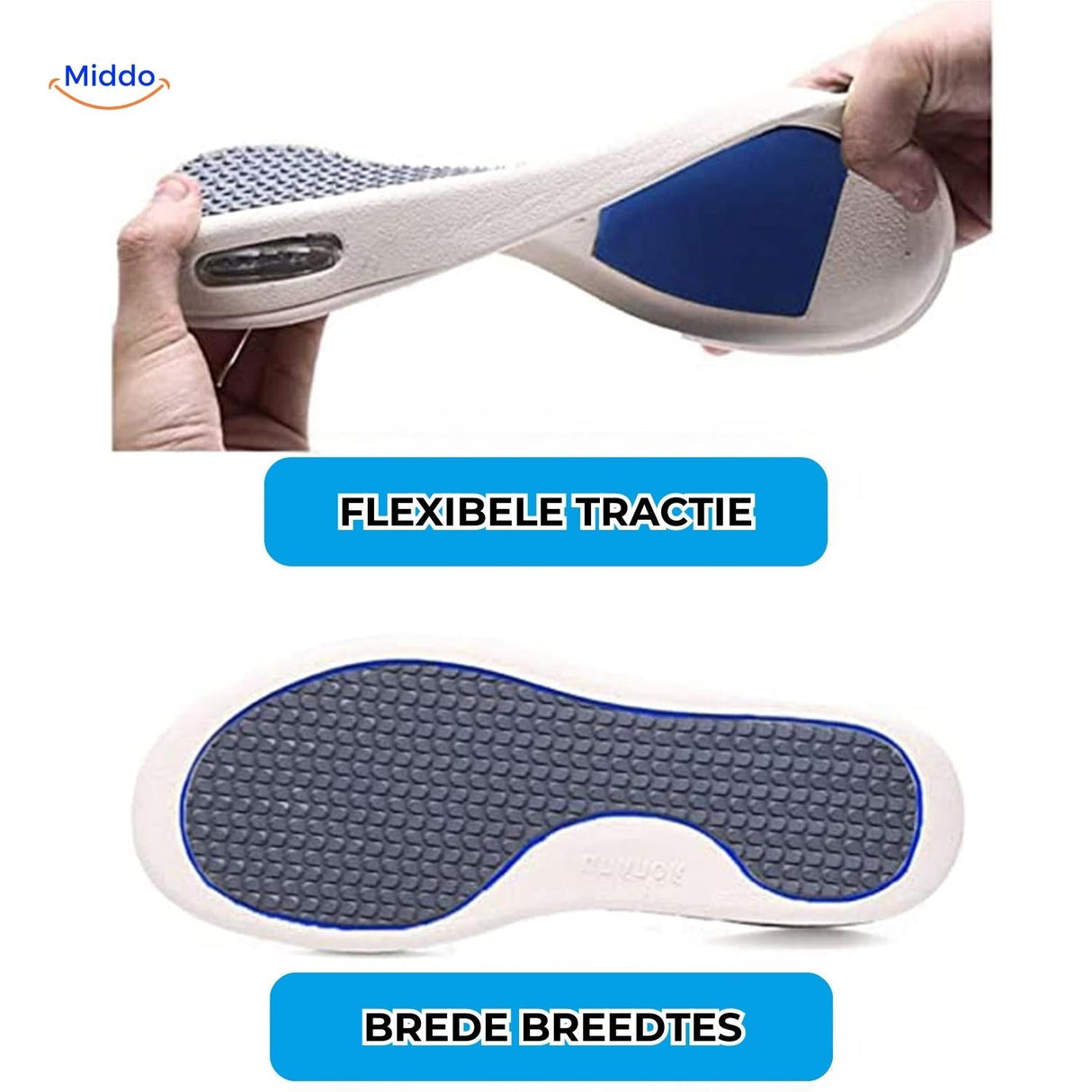 Verstelbare comfortschoenen met extra brede teenbox