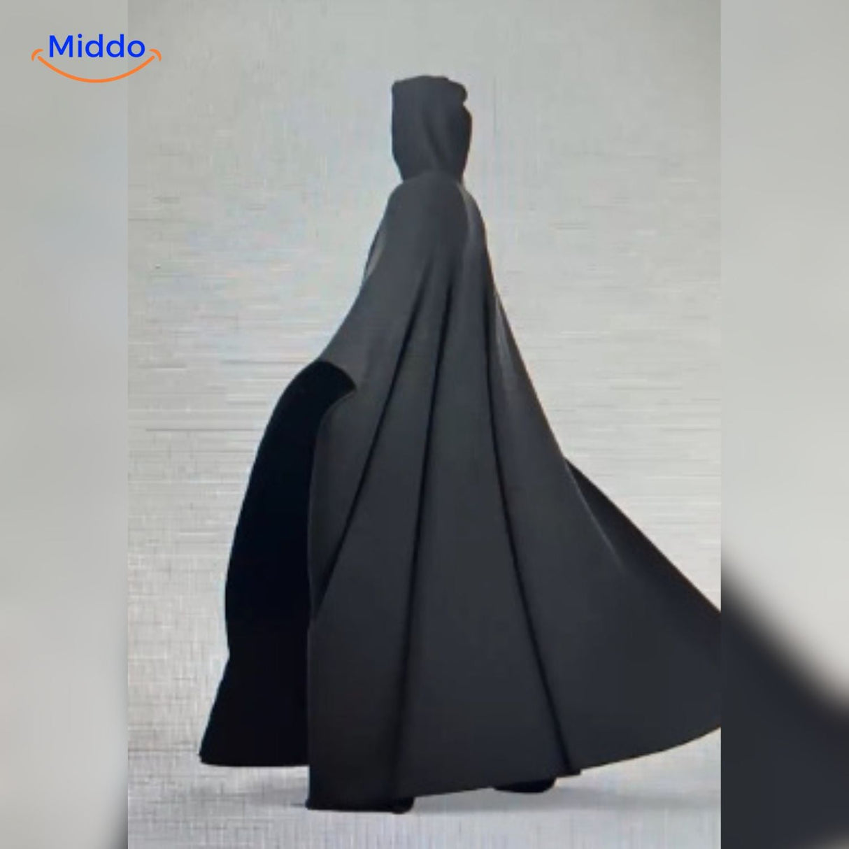 Fleece poncho met capuchon, valt als een deken om, kleur zwart