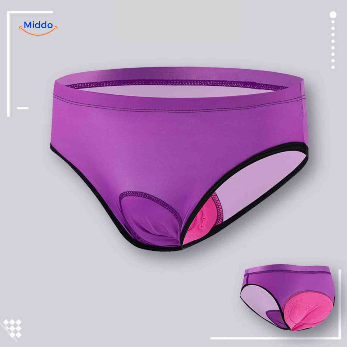 Fietsbroek dames met gelpadding, naadloos en ademend, kleur paars