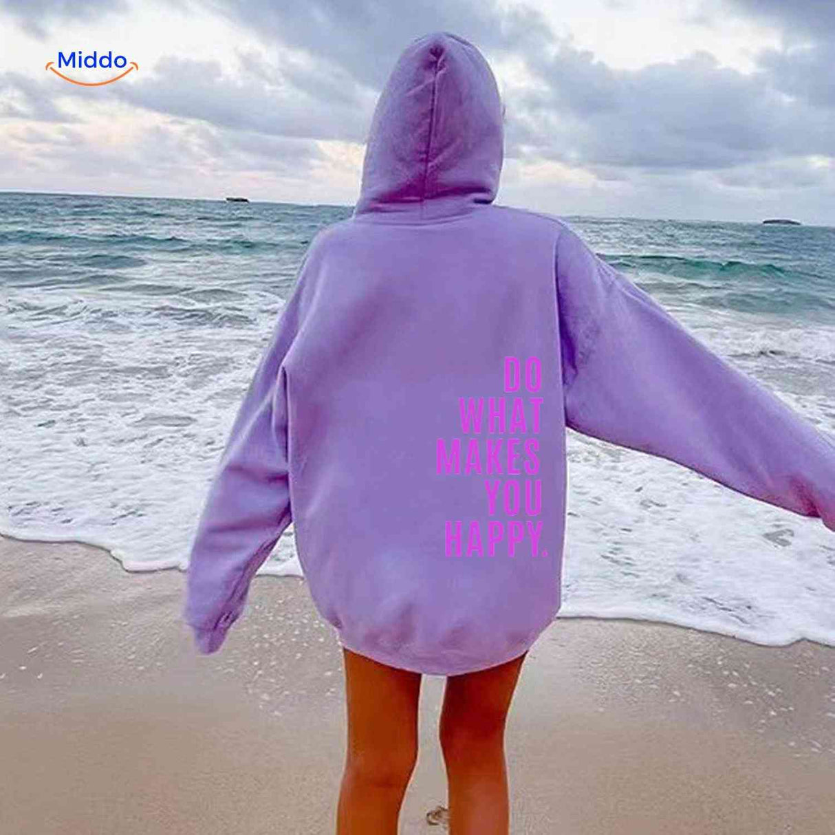 Oversized hoodie van katoenmix met tekst op de rug