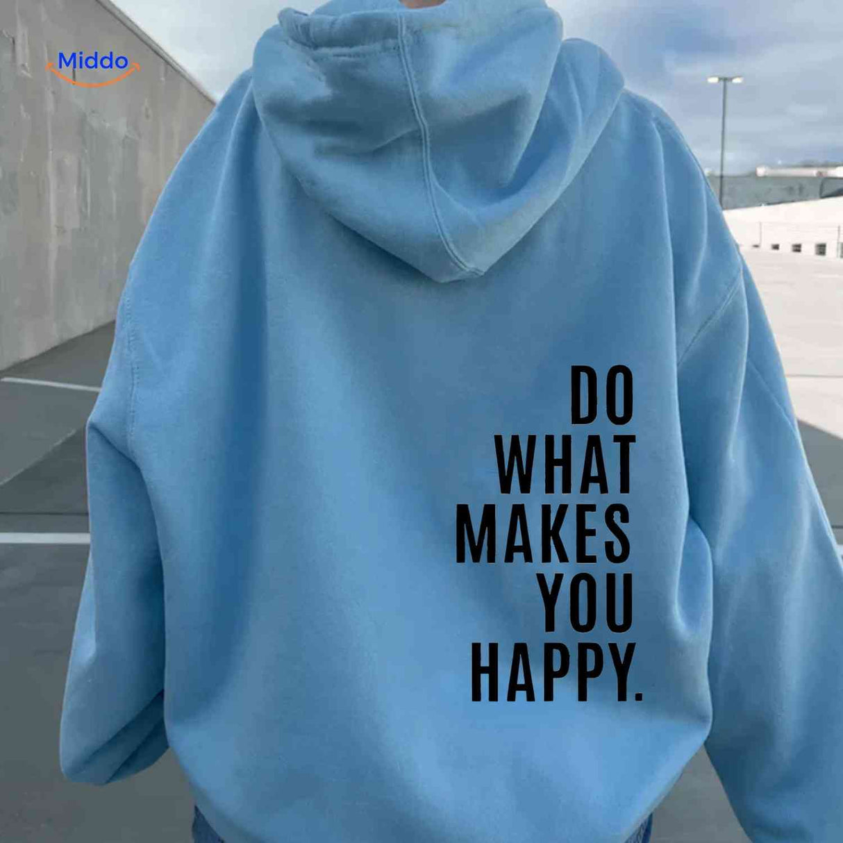 Oversized hoodie van katoenmix met tekst op de rug