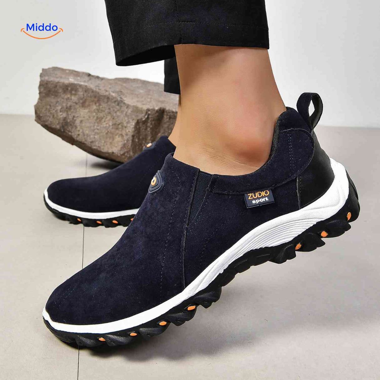 Instapschoenen heren, casual model met elastiek