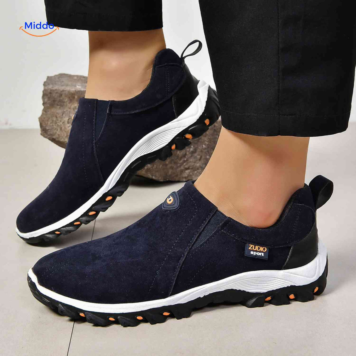 Instapschoenen heren, casual model met elastiek