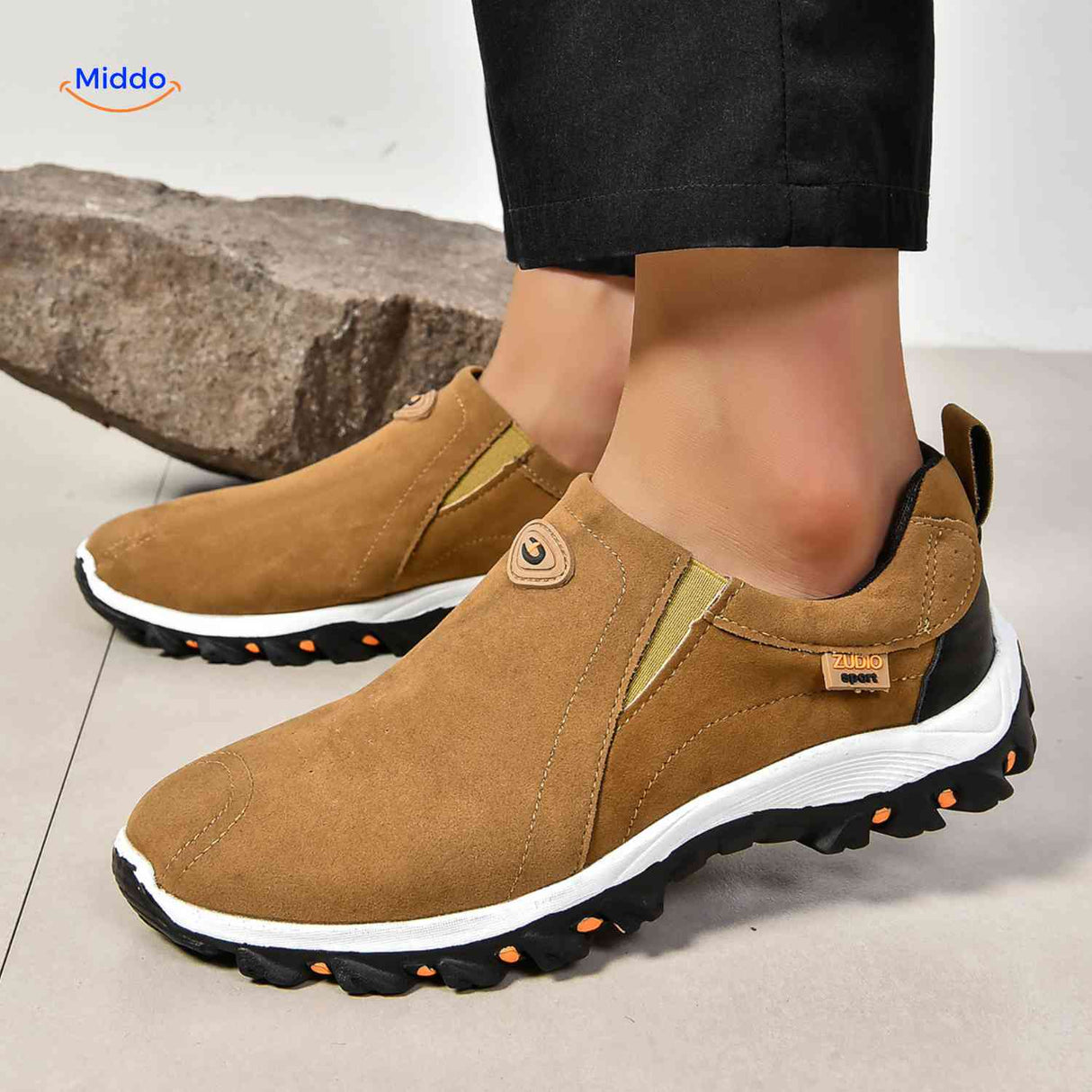 Instapschoenen heren, casual model met elastiek