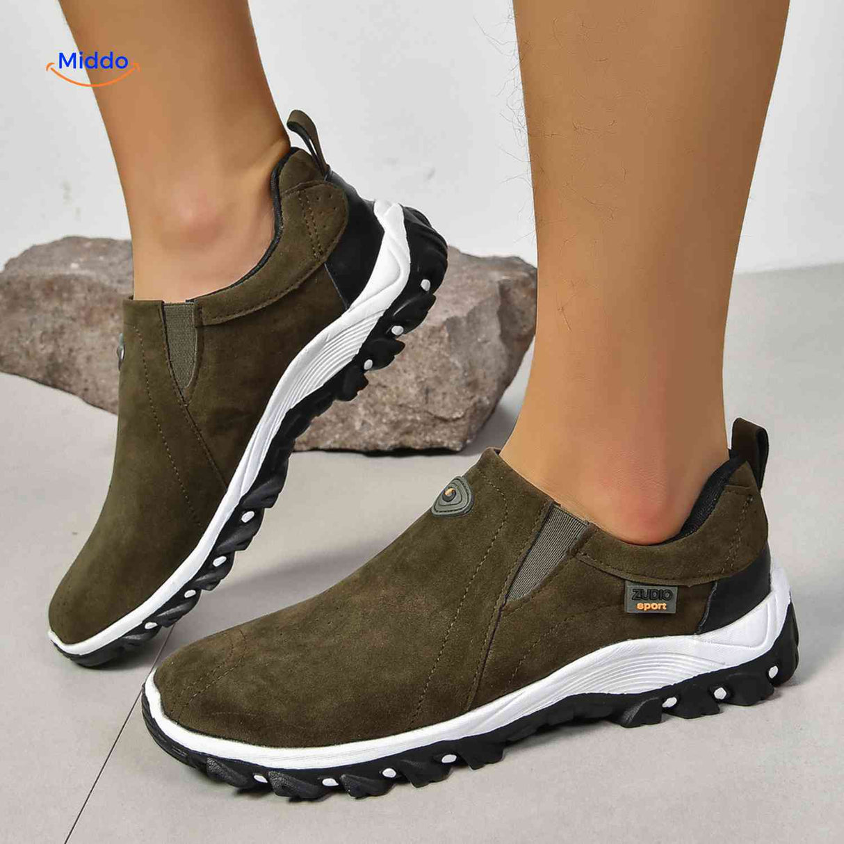 Instapschoenen heren, casual model met elastiek