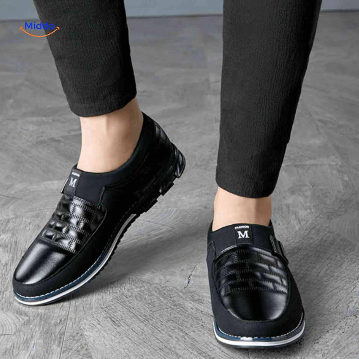 Herenschoenen met ruitpatroon, instap of met veters