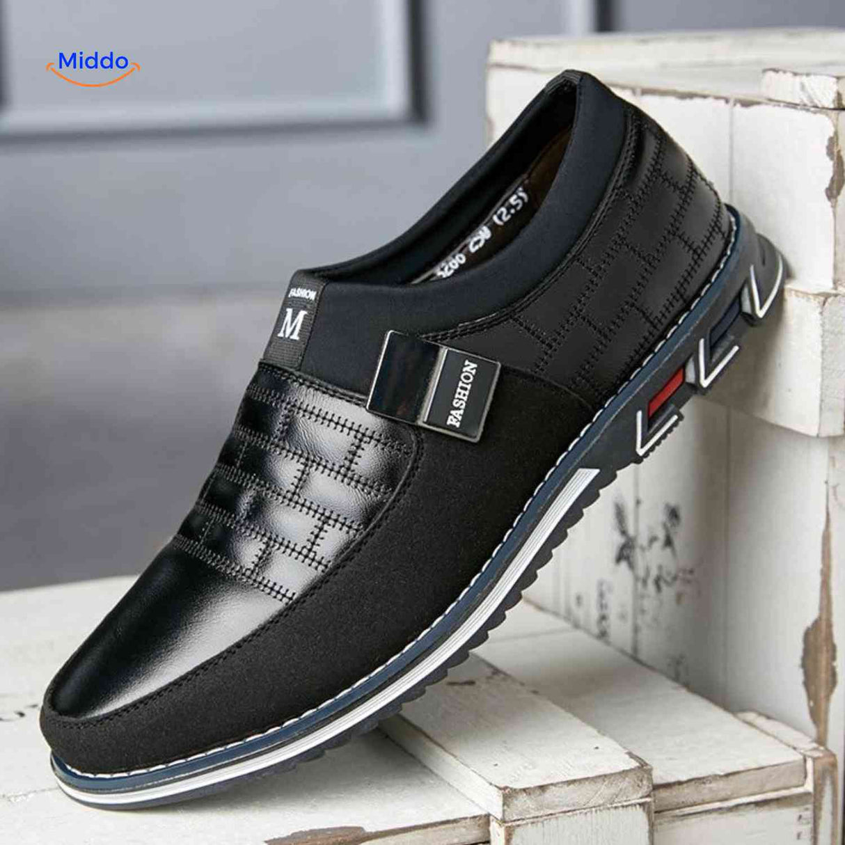 Herenschoenen met ruitpatroon, instap of met veters