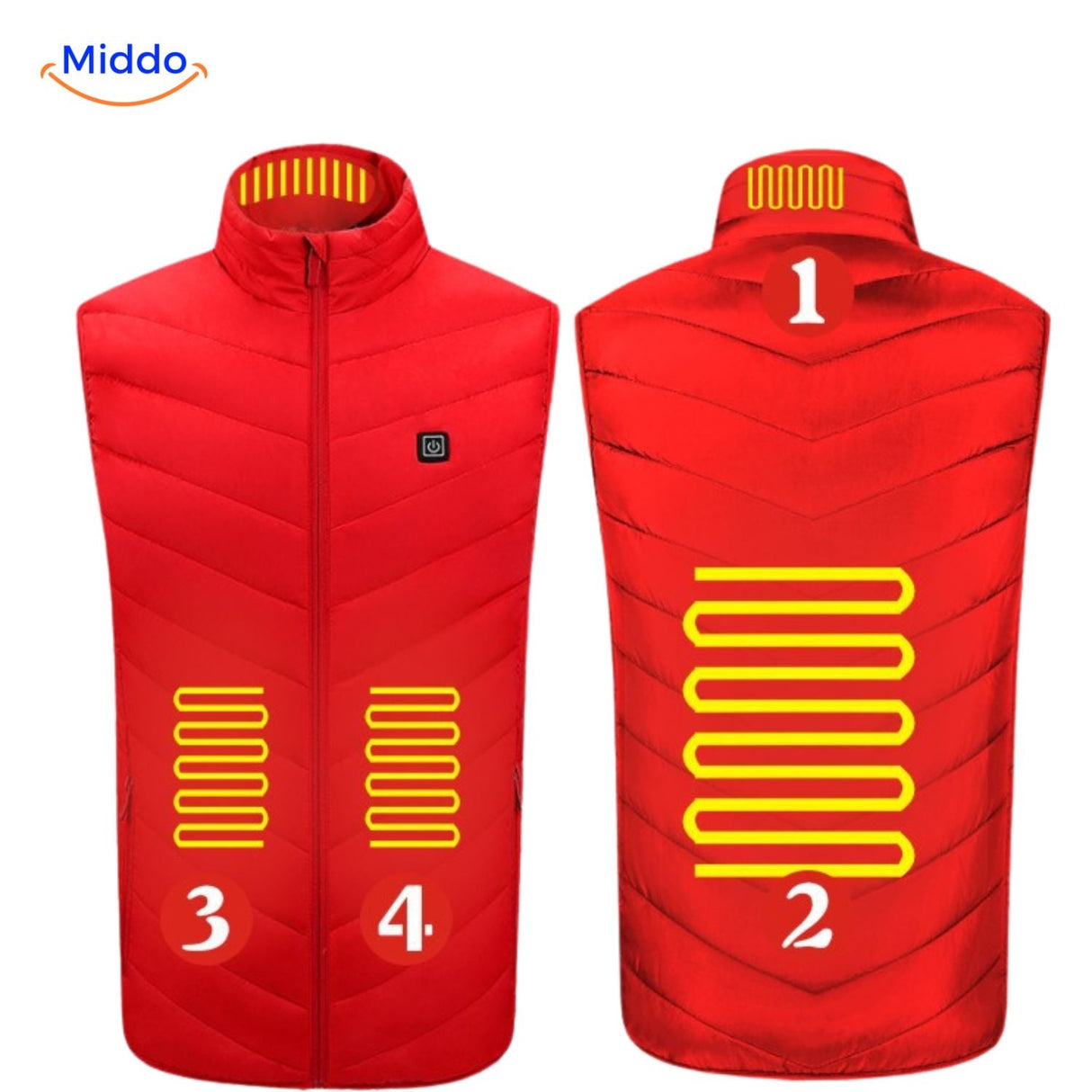 Verwarmde bodywarmer met USB en opstaande kraag