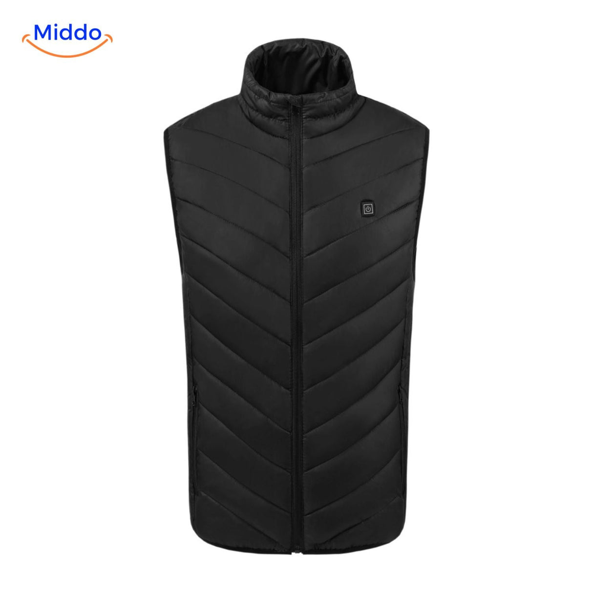 Verwarmde bodywarmer met USB en opstaande kraag