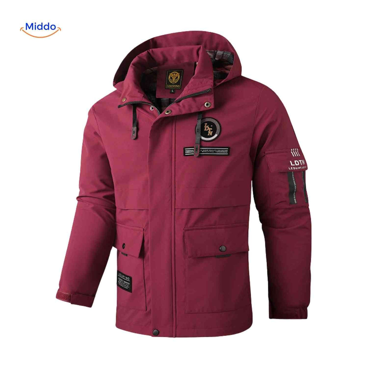 Waterdichte heren winterjas met capuchon en meerdere zakken