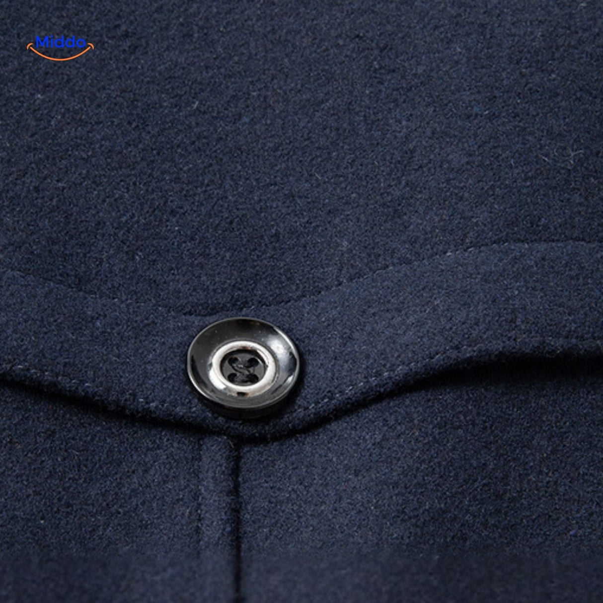 Winterjas heren van wolmix, trenchcoat met dubbele kraag