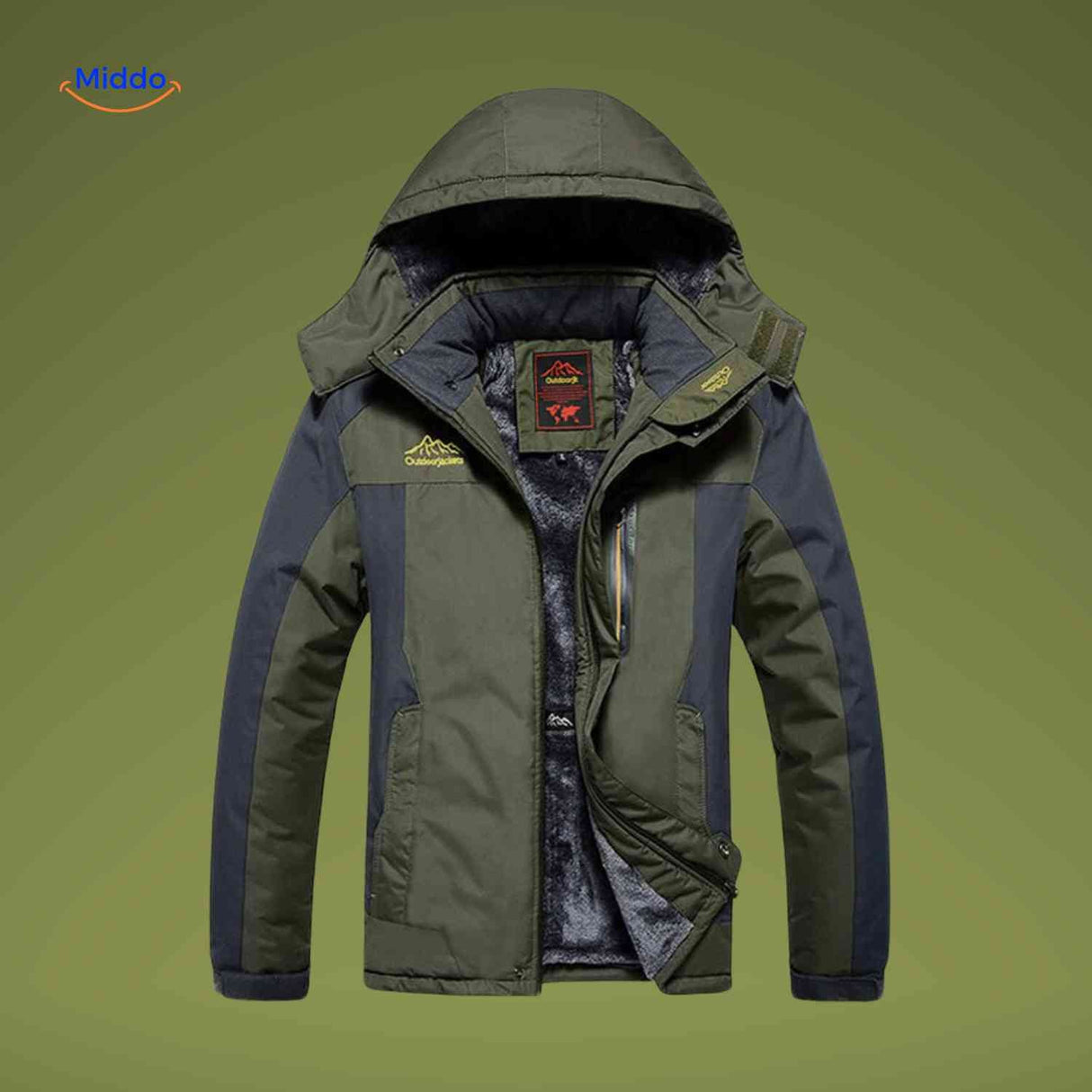Winterjas met fleece voering, waterdicht en winddicht