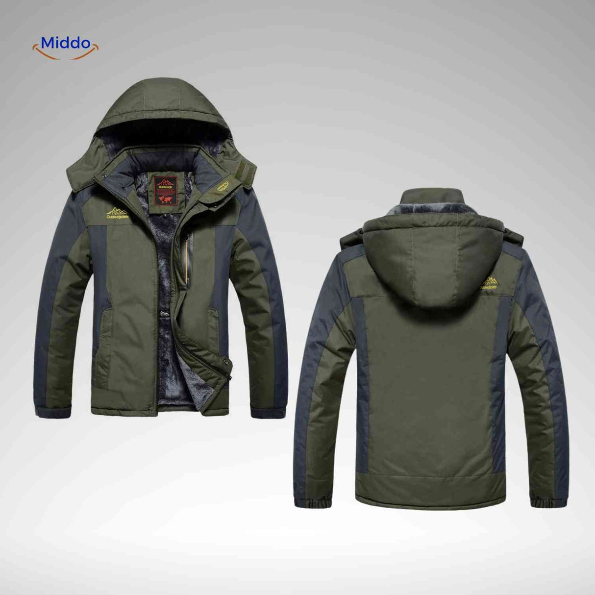 Winterjas met fleece voering, waterdicht en winddicht
