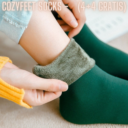 Wintersokken met dikke pluche voering en omslagboord, kleur 8x groen