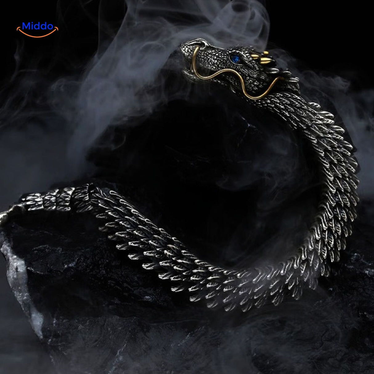 Schakelarmband in drakenvorm met haaksluiting