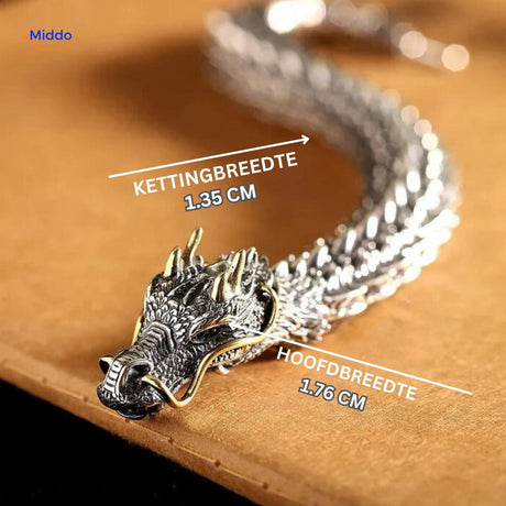 Schakelarmband in drakenvorm met haaksluiting