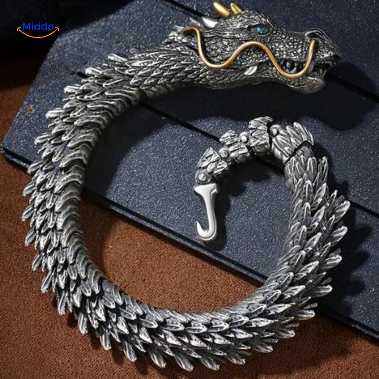 Schakelarmband in drakenvorm met haaksluiting