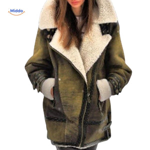 Aviator jack dames met brede kraag van imitatiebont