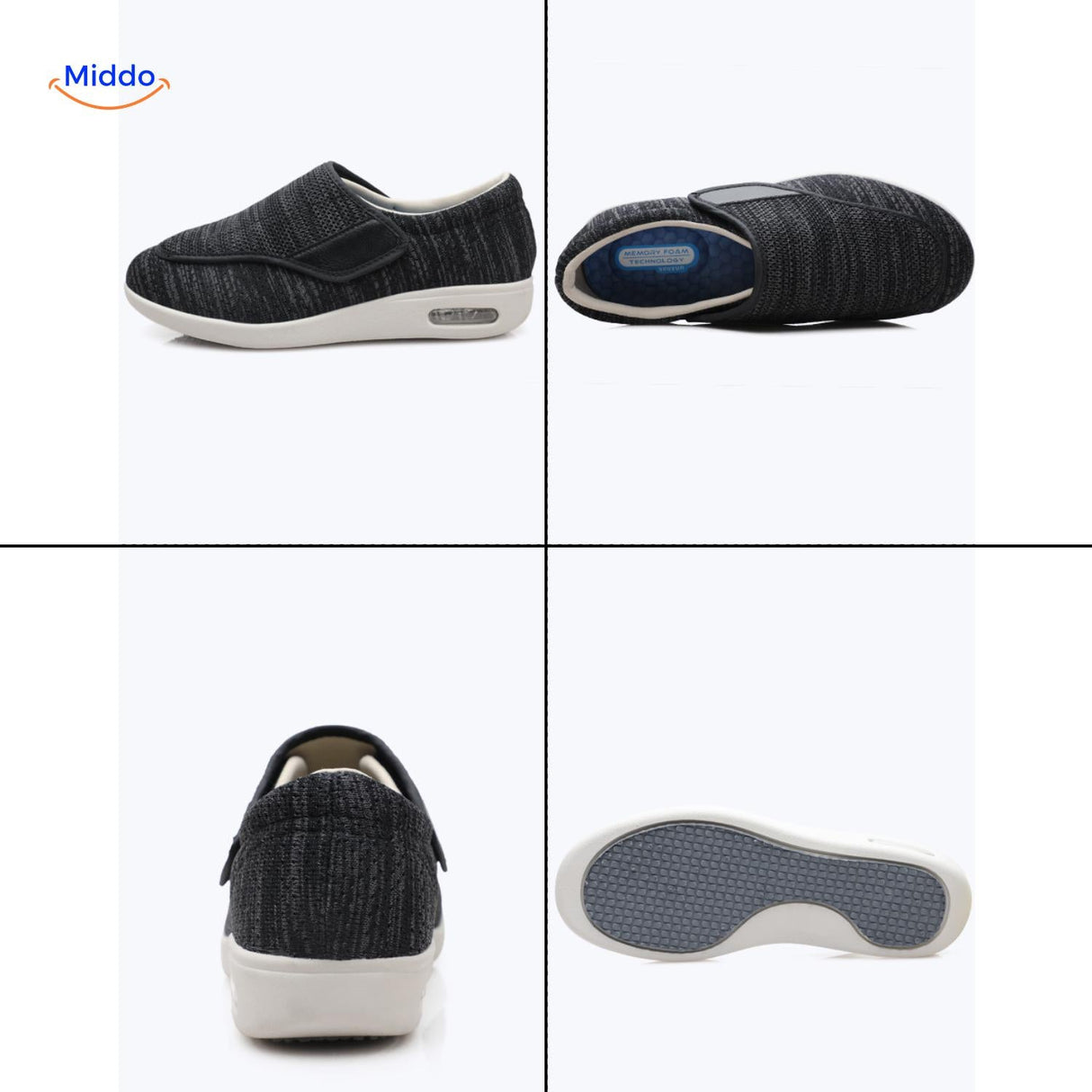 Verstelbare comfortschoenen met extra brede teenbox