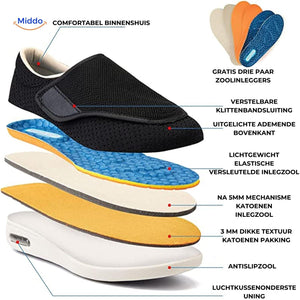 Verstelbare comfortschoenen met extra brede teenbox