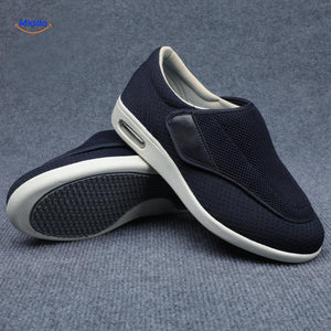 Verstelbare comfortschoenen met extra brede teenbox, kleur donkerblauw