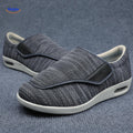 Verstelbare comfortschoenen met extra brede teenbox, kleur donkergrijs