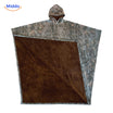 Fleece poncho met capuchon, valt als een deken om, kleur kleurrijk