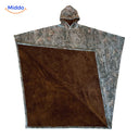 Fleece poncho met capuchon, valt als een deken om, kleur kleurrijk