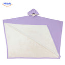 Fleece poncho met capuchon, valt als een deken om, kleur licht paars