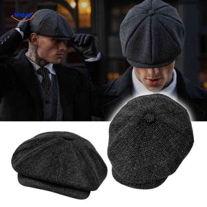 Donkergrijs peaky blinders wollen pet