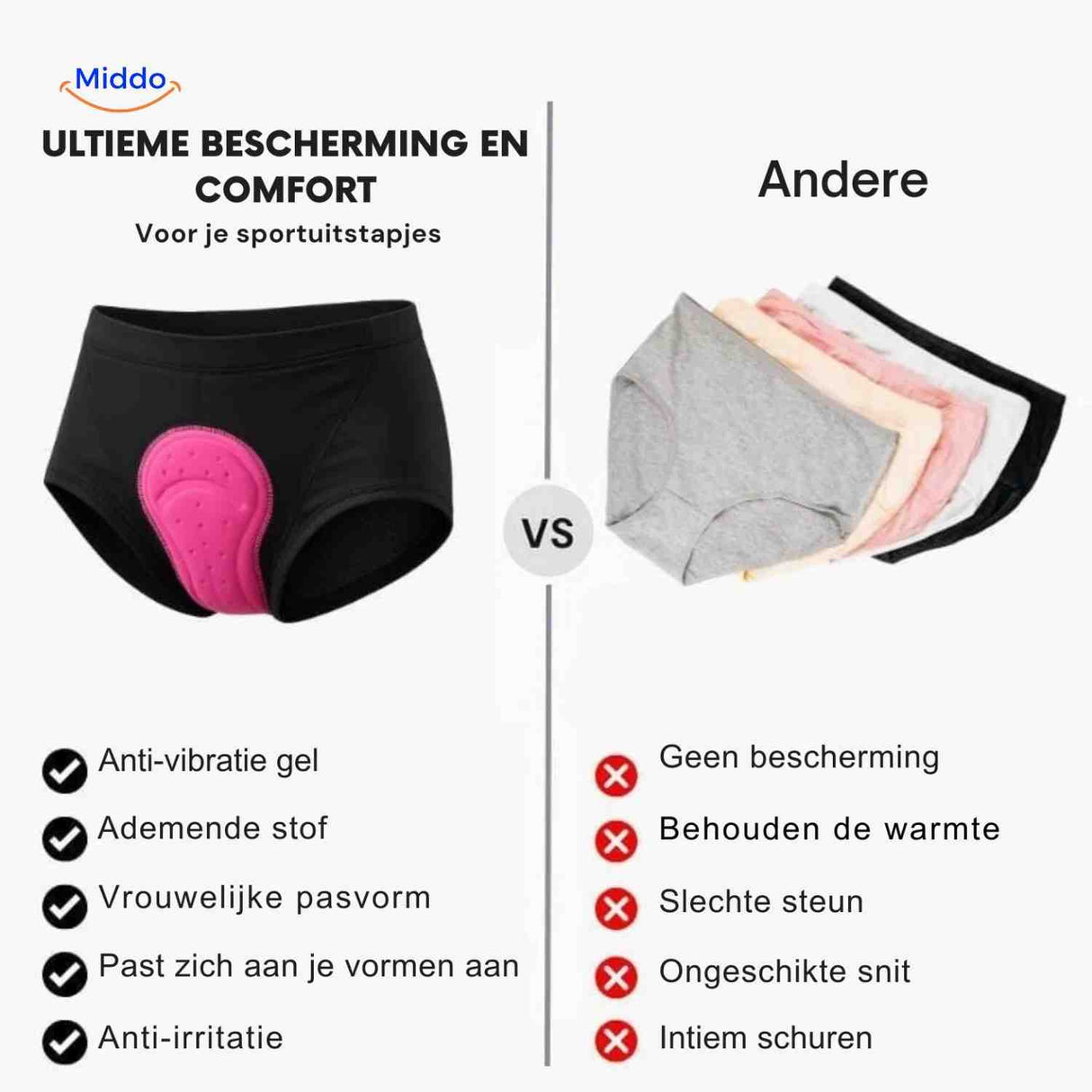 Fietsbroek dames met gelpadding, naadloos en ademend
