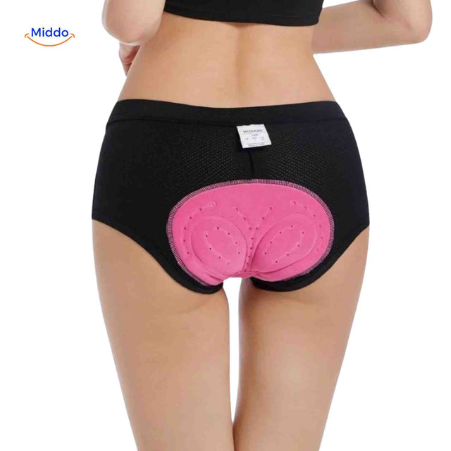 Fietsbroek dames met gelpadding, naadloos en ademend, kleur zwart