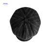 Flat cap van wolmix, 8-panel met knoopdetail, kleur bruin-grijs visgraat