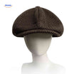 Flat cap van wolmix, 8-panel met knoopdetail, kleur coffee twill