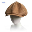 Flat cap van wolmix, 8-panel met knoopdetail, kleur suède camel