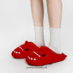 Haaienpantoffels met dikke zool voor binnen en buiten, kleur rood