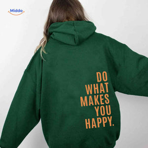 Oversized hoodie van katoenmix met tekst op de rug