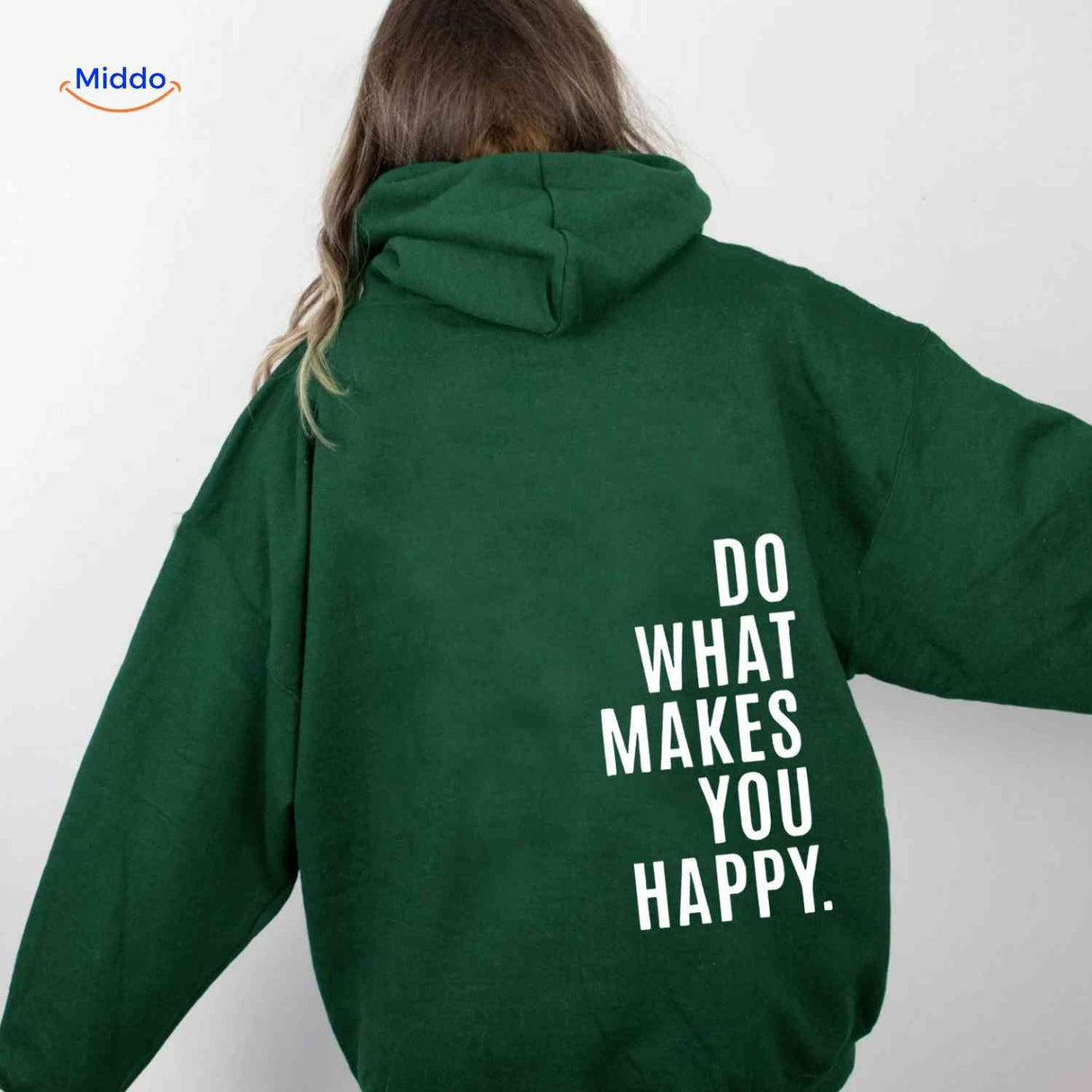 Oversized hoodie van katoenmix met tekst op de rug