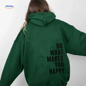 Oversized hoodie van katoenmix met tekst op de rug