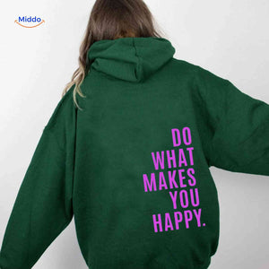 Oversized hoodie van katoenmix met tekst op de rug