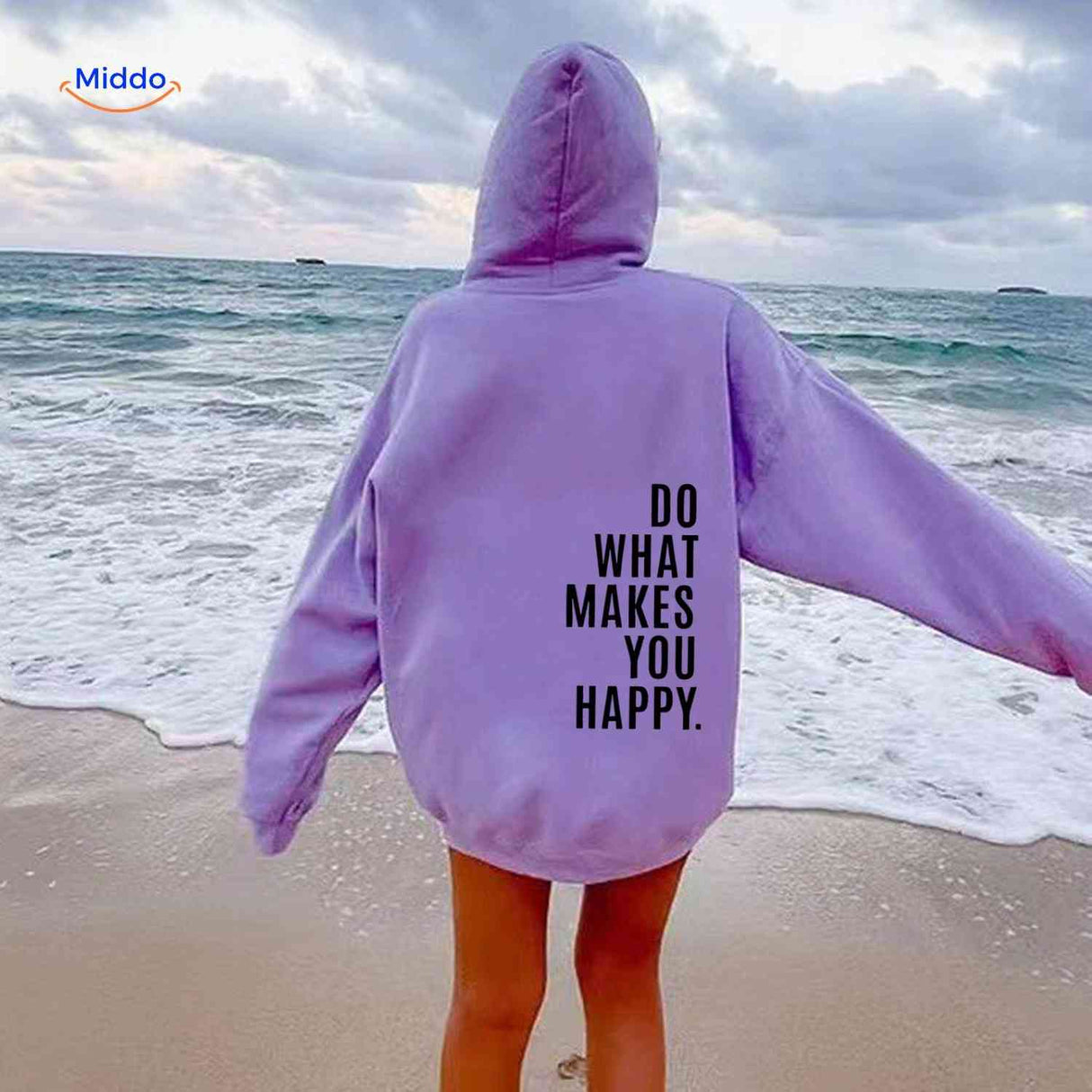 Oversized hoodie van katoenmix met tekst op de rug