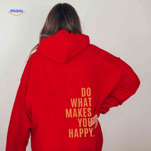 Oversized hoodie van katoenmix met tekst op de rug