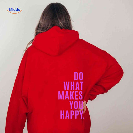 Oversized hoodie van katoenmix met tekst op de rug