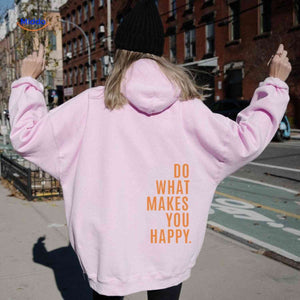Oversized hoodie van katoenmix met tekst op de rug