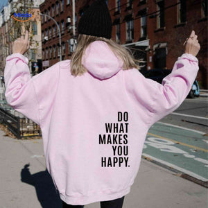 Oversized hoodie van katoenmix met tekst op de rug