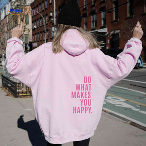 Oversized hoodie van katoenmix met tekst op de rug