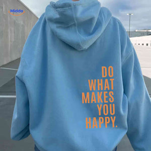 Oversized hoodie van katoenmix met tekst op de rug