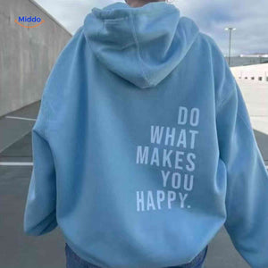 Oversized hoodie van katoenmix met tekst op de rug